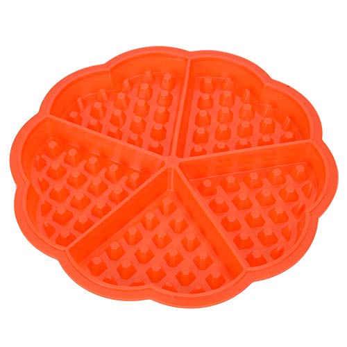 RIZGHWOY 5-Cavity-Silikon-Waffeln Schimmelpan-Pfanne Zum Frühstück Zum Backen-rot, Rund 7,28 X 0,59 Zoll, Quadratische 11 X 7,24 0,59 Zoll für Mousse und Vorgefertigte Lebensmittel (Herzförmig) von RIZGHWOY