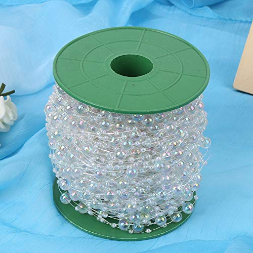 RIZGHWOY AB Color Perle Perlen Kette String 60m DIY Craft Wedding Party Dekor für Blumenladen Vorhang Kleidung Hochzeit Party Dekoration Accessoires (AB-Farbe) von RIZGHWOY