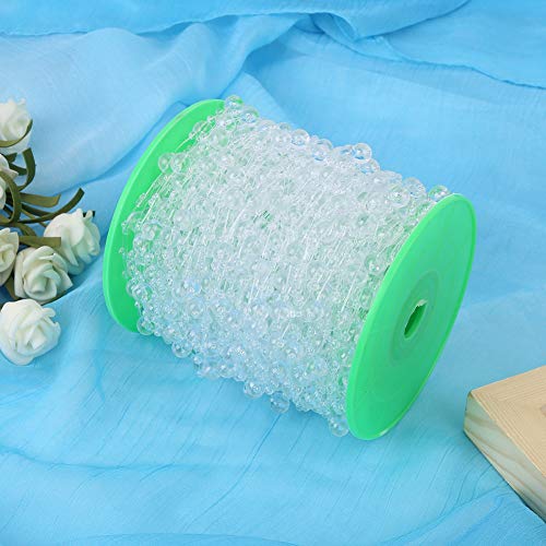 RIZGHWOY AB Color Perle Perlen Kette String 60m DIY Craft Wedding Party Dekor für Blumenladen Vorhang Kleidung Hochzeit Party Dekoration Accessoires (Transparent weiß) von RIZGHWOY