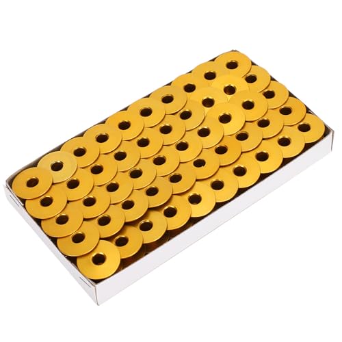 RIZGHWOY Aluminiumnähmaschinen -Spulen Langlebiger Ersatzteil für Flaches Auto, Stickmaschine 100pcs, Yellowbronzebluegreenred (YELLOW) von RIZGHWOY