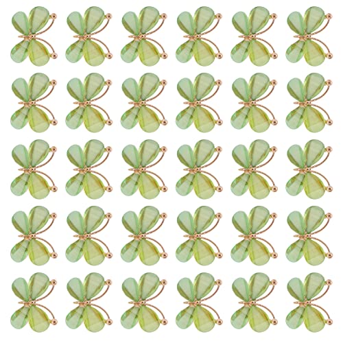 RIZGHWOY -Applikationen Elegante 30 -Stcs DIY Haardekorationslegierung Accessoires für Frauen, Harz und Leichtmetallmaterial (2,2 * 2,8 cm dunkelgrüner Kristallschmetterling) von RIZGHWOY