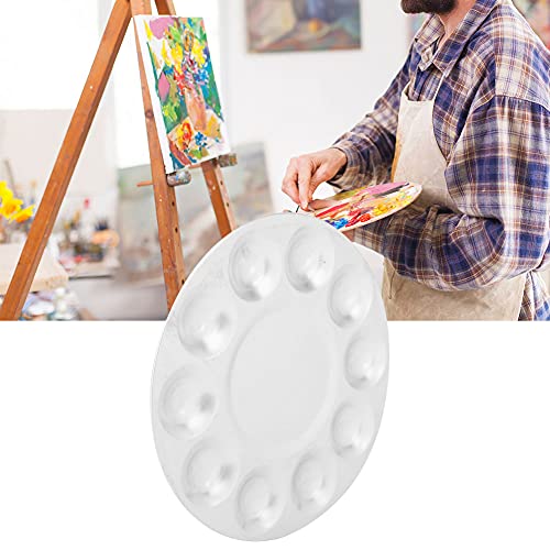 RIZGHWOY Aquarell Mischpalette Langlebige Aluminiumfarbe Zeichnungsschale für Studenten, 6-Löcher Runde Ideal für Amateur und Professionelle Künstler 13cm (10-Loch-Rundschreiben) von RIZGHWOY