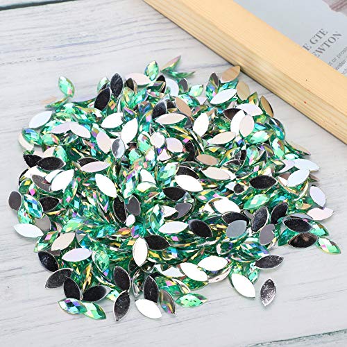 RIZGHWOY DIY 500pcs AB Horse Eye Rassestones Hellgrüne Farbe Kristall 7 X 15 Mm für Kleidungszubehör und Handwerk RIZGHWOY DIY 500pcs AB Horse Eye Rassestones Hellgrüne Farbe Kristall 7 X 15 Mm für Kleidungszubehör und Handwerk von RIZGHWOY
