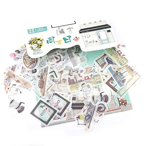 RIZGHWOY DIY -Tagebuchaufkleber Hell Farbenfrohe 40pcs Dekoration Label Scrapbooking Sticker Set für Handbuch Creative Crafting (Wochenendtäglicher B09123) von RIZGHWOY