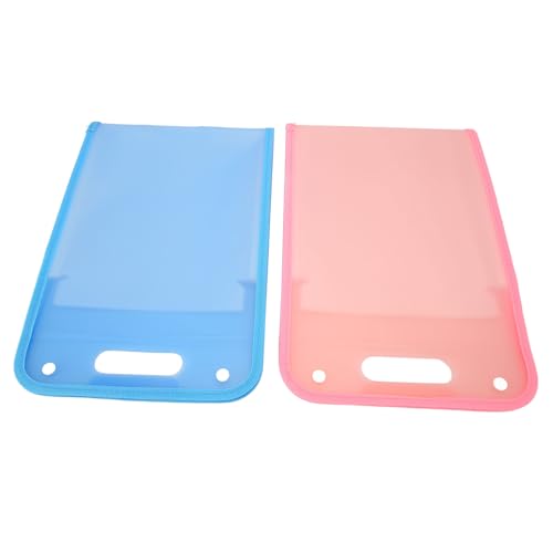 RIZGHWOY Datei Organizer Top -Handle Vertikale Dateiordner Langlebige Große Kapazität für Schulbüro, 2PCS (rosa+blau) von RIZGHWOY