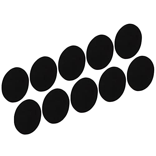 RIZGHWOY Eisenflecken Langlebige Klebstoff -Oval Reparaturaufkleber für DIY -Kleidung, 10 Stücke für Pullover Mobilfunk Hemdreparatur, Flanellmaterial (BLACK) von RIZGHWOY