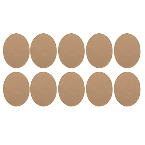 RIZGHWOY Eisenflecken Langlebige Klebstoff -Oval Reparaturaufkleber für DIY -Kleidung, 10 Stücke für Pullover Mobilfunk Hemdreparatur, Flanellmaterial (Khaki) von RIZGHWOY