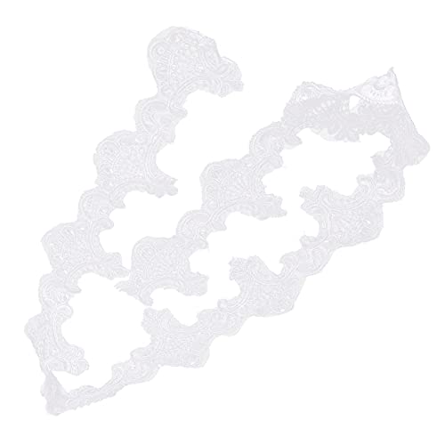 RIZGHWOY Exquisites Dekorativer Spitzenflächen mit Perlen und Pailletten für Hochzeitsverzerrungen 1 Yard (WHITE) von RIZGHWOY