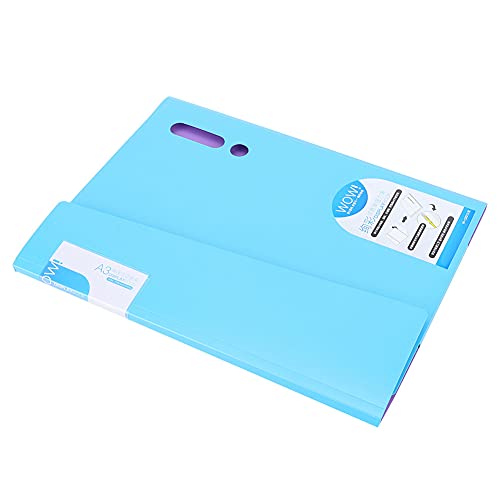 RIZGHWOY Farbiger Dateiordner Praktische Stifttasche A3/A4 Testpapierclip für Home Office Organization Blau/Grün/Pink (W-C0013 blau) von RIZGHWOY