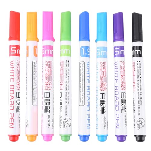 RIZGHWOY Farbiger Whiteboard-Marker-Set, 8 PCs Ungiftige Löschbare Stifte für Graffitimalerei RIZGHWOY Farbiger Whiteboard-Marker-Set, 8 PCs Ungiftige Löschbare Stifte für Graffitimalerei von RIZGHWOY