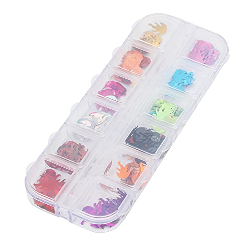 RIZGHWOY Funkelne Flocken in Form eines Feuers, Plastikflocken Farbiger Glitzer für die Herstellung von Dekorationen, DIY -Bastelmittel, 12 Farben RIZGHWOY Funkelne Flocken in Form eines Feuers, Plastikflocken Farbiger Glitzer für die Herstellung von Dekorationen, DIY -Bastelmittel, 12 Farben von RIZGHWOY