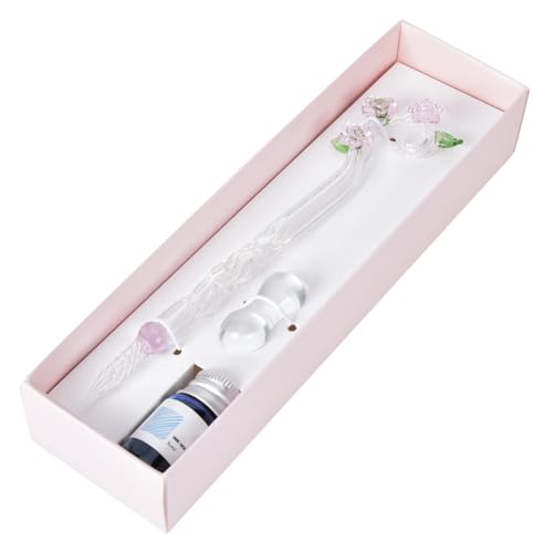RIZGHWOY Glas Signature Stift Dip Set Glatter Schreiben für die Schule Schreibweise Rosa Weinblume Farbe RIZGHWOY Glas Signature Stift Dip Set Glatter Schreiben für die Schule Schreibweise Rosa Weinblume Farbe von RIZGHWOY