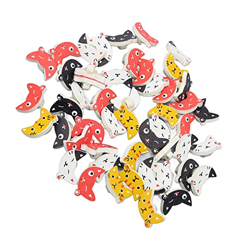 RIZGHWOY Holzpickel Kopf des Chat 50pcs für Näh- und Bastelprojekte, Klein und Zart mit Einem Kleinen Loch für eine Einfache Naht, Zum Stricken, Zum Hochzeitshandwerk und Scrapbooking DIY RIZGHWOY Holzpickel Kopf des Chat 50pcs für Näh- und Bastelprojekte, Klein und Zart mit Einem Kleinen Loch für eine Einfache Naht, Zum Stricken, Zum Hochzeitshandwerk und Scrapbooking DIY von RIZGHWOY