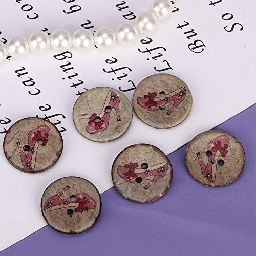 RIZGHWOY Kokosnussschale Bemalte Knöpfe Umweltfreundlich 100pcs Nähen für Kleidung Accessoires Scrapbooking DIY, Farbenfrohe 20-mm-Knöpfe für DIY-Handwerk (Farbe Nr. 8) von RIZGHWOY