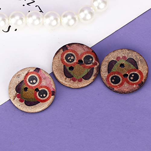 RIZGHWOY Kokosnussschale Bemalte Knöpfe Umweltfreundlich 100pcs Nähen für Kleidung Accessoires Scrapbooking DIY, Farbenfrohe 20-mm-Knöpfe für DIY-Handwerk (Typ 5) von RIZGHWOY