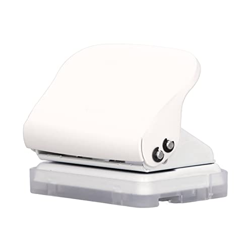 RIZGHWOY Kompaktes Handheld -Loch -Punch mit Lineal Design und Plastikbodenkissen, Geeignet für Büro und Schule, 2,8 X 2,1 X,5 Zoll (WHITE) von RIZGHWOY