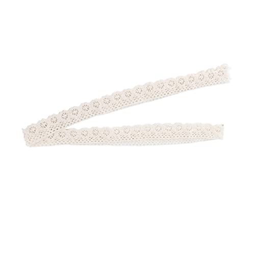 RIZGHWOY Lace Ribbon Weiche Berührung Haltbar Wiederverwendbar für Kleidung DIY, Hochzeitsfeierdekoration, Stretch Schnürsenkel 20 Meter Baumwollfaden (Beige) von RIZGHWOY