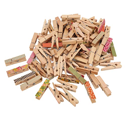 RIZGHWOY Lackiertes Holz -Wäsche -Kleidermodus Einzigartiges Design Langlebiger Abnehmbarer Holzklemme/Halter für DIY Projekte Schima Superba Material 100pcs Paket von RIZGHWOY