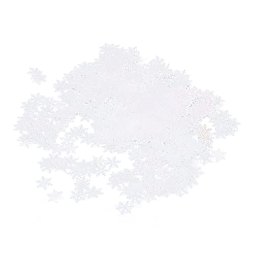 RIZGHWOY Lebendige Schneeflocke Konfetti 1000 Stück 0,9 Zoll Plastik Weihnachtstisch Konfetti für Festliche Winterveranstaltungen (WHITE) von RIZGHWOY