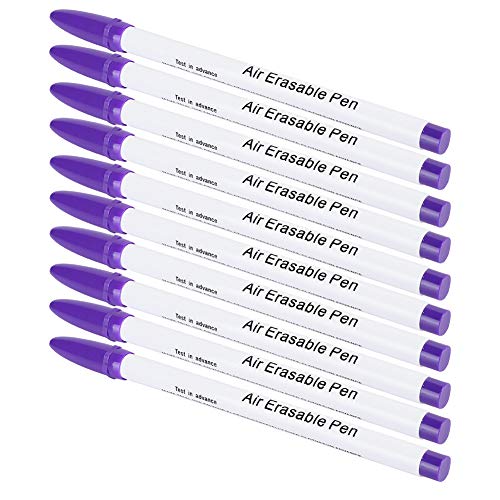 RIZGHWOY Luftlöschbarer Stift Dicker Kopf Purpur Zeichnung Verblassung Stift Zum Nähen von Marker Schneiderwerkzeugen 10pcs für Kleidungsschuhe Plastik + Faser von RIZGHWOY