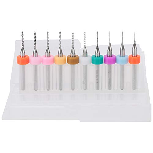 RIZGHWOY Mini -Bohrer -Bits Set Precision Woodworking Watch Mobile Reparaturwerkzeuge für Saubere Oberflächen und Hohe Effizienz, 10 pcs Wolfram Stahlbohrwerkzeuge Zum Schneiden und Schnitzen, 0,3 von RIZGHWOY