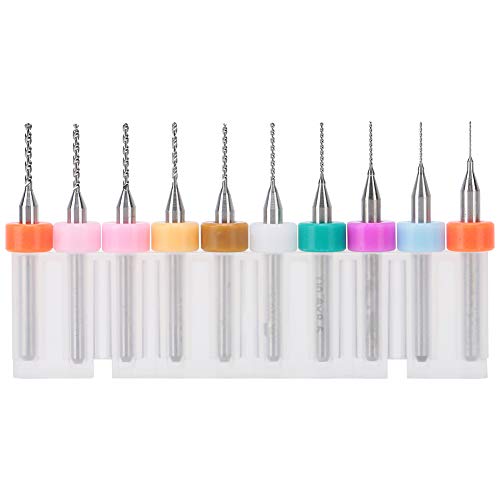 RIZGHWOY Mini -Bohrer -Bits Set Precision Woodworking Watch Mobile Reparaturwerkzeuge für Saubere Oberflächen und Hohe Effizienz, 10 pcs Wolfram Stahlbohrwerkzeuge Zum Schneiden und Schnitzen, 0,3 von RIZGHWOY