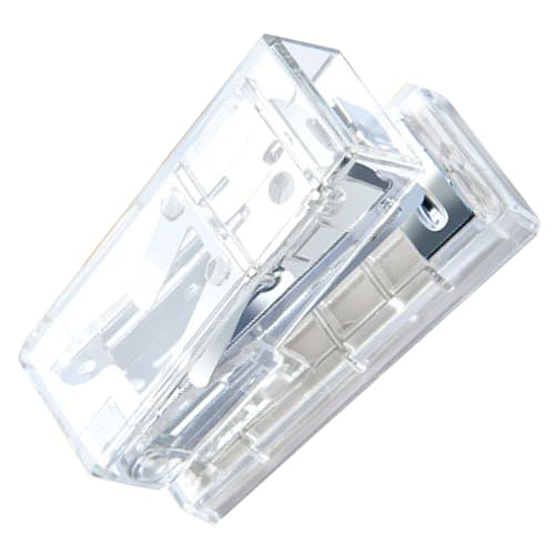 RIZGHWOY Mini Tragbarer Halbtransparenter Stahlkonstruktion Sparen Sie Bemühungen Büro -Desktop -Hefter für das Schulbüro, Kompaktes Design Ergonomischer Handbuch für Schreibtisch (WHITE) von RIZGHWOY