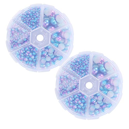 RIZGHWOY Nachahmung Perlen -Gradientenperlen für Kleidung DIY Dreamy Color Coating Flat Back Accessoires für Handwerksliebhaber 2300pcs Boxed Set (Boxed 4) von RIZGHWOY