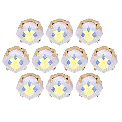 RIZGHWOY Nähen Klauen Diamant Hochübertragung Glasdekorationen für Party und Zuhause, 10 -mm -Kit für DIY Zubehör (AB-Farbe) von RIZGHWOY