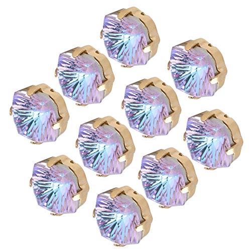 RIZGHWOY Nähen Klauen Diamant Hochübertragung Glasdekorationen für Party und Zuhause, 10 -mm -Kit für DIY Zubehör (Violettes Licht) von RIZGHWOY