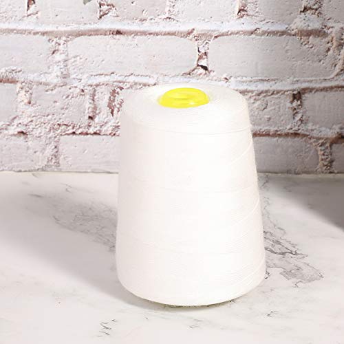 RIZGHWOY Nähmaschinenfaden Hochwertig 8000 Meter Polyester für Haushaltskleidungszubehör (WHITE) von RIZGHWOY