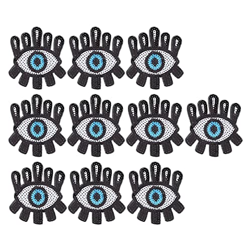 RIZGHWOY Nette Augenform Bestickte Pflaster für DIY -Projekte, 10 Eisen auf Flecken, Ideal Zum Abdecken von Flecken und Tränen für Kleidung und Accessoires von RIZGHWOY