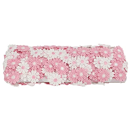 RIZGHWOY Nette Weiße Rosa Gänseblümchen -Spitzenverkleidung 15 Yards Blumenflecken für Jean Rucksack DIY -Kleidungszubehör T Shirt Verzierung RIZGHWOY Nette Weiße Rosa Gänseblümchen -Spitzenverkleidung 15 Yards Blumenflecken für Jean Rucksack DIY -Kleidungszubehör T Shirt Verzierung von RIZGHWOY