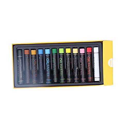 RIZGHWOY Ölpastelle Lebendige Zylindrische Ölmalerei Stock für Künstlerische Kreationen, 24 für Malerei, Zeichnen, Graffiti (12 Farben) von RIZGHWOY