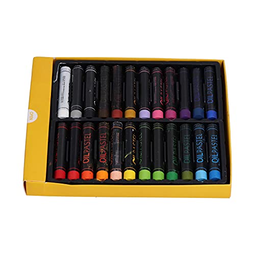 RIZGHWOY Ölpastelle Lebendige Zylindrische Ölmalerei Stock für Künstlerische Kreationen, 24 für Malerei, Zeichnen, Graffiti (24 Farben) von RIZGHWOY
