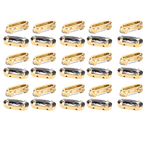 RIZGHWOY Ovale Glas Strasssteine ​​glänzende Nagelkunstdekoration für Party Hochzeitskleidungsschuhe 30pcs (Transparentes Schwarz) von RIZGHWOY