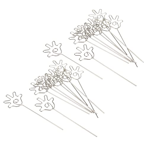 RIZGHWOY Place Card Holder Premium Metall Langable Anti -Oxidations -Clips für Hochzeitsfeier und Büroememo [20 Stück] (Handform) von RIZGHWOY