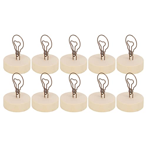 RIZGHWOY Place -Kartenhalter Empfindliche Glühbirnenklammern für Tischdekoration und Visitenkartenhalter für Hochzeitsfeier und Büro Wood 10 PCs von RIZGHWOY