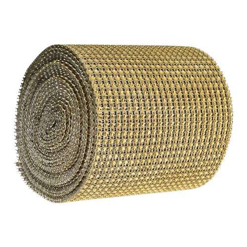 RIZGHWOY Plastik - -Bänder Glänzende Elektroplatten, 24 Zeilen 9m Brautkleidung Dekoration für DIY Schmuckzubehör (GOLD) von RIZGHWOY