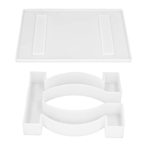 RIZGHWOY Silikonharz DIY Silikonform für Desktop -Plattform -Rack, Einfach zu Enttäuschen für Home Office Decor, Weißes Material (O-förmiger Fuß + Tischset 60-784) von RIZGHWOY
