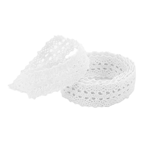RIZGHWOY Spitzenausstattung Exquisites Weißes Band 20 Meter Langes Langlebiges Nähen für DIY -Projekt Geschenkverpackung Hochzeitsfeier Dekoration Baumwollmaterial (WHITE) von RIZGHWOY