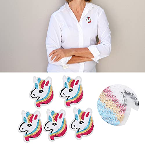 RIZGHWOY Sticked Patch Reversible Color Change Paillon Eisen auf Applique Craft für Kleidungszubehör, 5pcs Farbige Schmetterling Stoffaufkleber (#3) von RIZGHWOY
