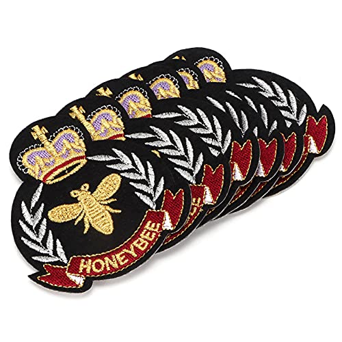 RIZGHWOY Stickerei Biene Kronabzeichen Eisen auf Stoffflecken, Helle DIY -Bulk -Aufkleber für Kleidung Reparieren Handwerk Dekoration Material Polyester 6 Pack für DIY Enthusiasten und Nähliebhaber RIZGHWOY Stickerei Biene Kronabzeichen Eisen auf Stoffflecken, Helle DIY -Bulk -Aufkleber für Kleidung Reparieren Handwerk Dekoration Material Polyester 6 Pack für DIY Enthusiasten und Nähliebhaber von RIZGHWOY