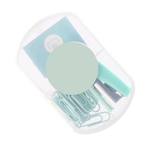 RIZGHWOY Tragbarer Niedlicher Mini -Hefter Organisiert Effizient Dokumente für Schul- und Büro Plastik Metall Kit (GREEN) von RIZGHWOY