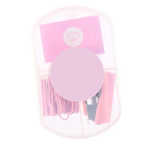RIZGHWOY Tragbarer Niedlicher Mini -Hefter Organisiert Effizient Dokumente für Schul- und Büro Plastik Metall Kit (PINK) von RIZGHWOY