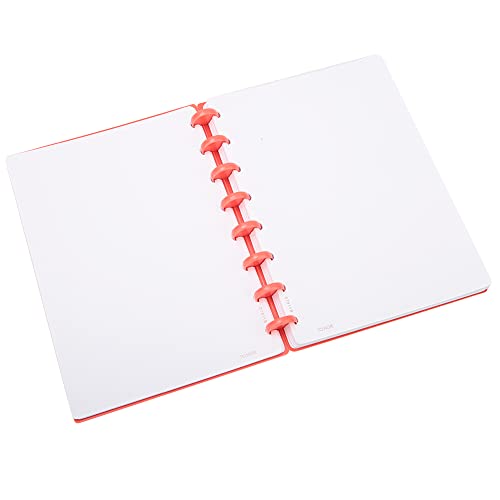 RIZGHWOY Tragbares A5 -Pilzloch -Bindemittel Nachfüllbares Schreiben von Notizbuch für Schulbürovorräte, 12 Verschiedene Kombinationen Zur Anpassung, Orange/Blau/Rote Optionen (leer (rot)) von RIZGHWOY