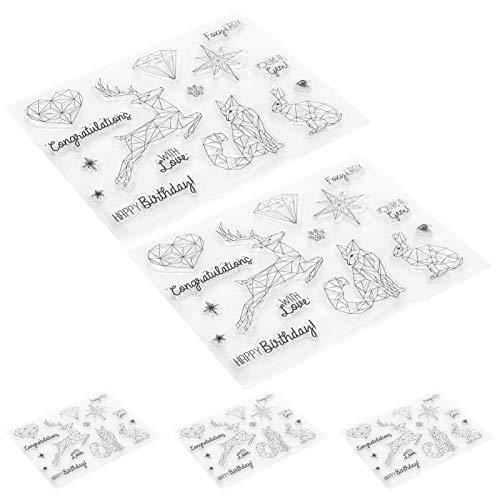 RIZGHWOY Transparent Stamp Gubber DIY Journal Handwerk Kunstzubehör, Wiederverwendbarer Hirschmusterstempel für Album -Grußkarte, 5pcs für Papierhandwerk RIZGHWOY Transparent Stamp Gubber DIY Journal Handwerk Kunstzubehör, Wiederverwendbarer Hirschmusterstempel für Album -Grußkarte, 5pcs für Papierhandwerk von RIZGHWOY