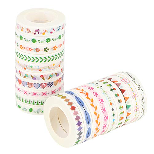RIZGHWOY Washi Tape Buntes Dekoratives Klebeband für Journal Arts Craft, 19 Rollen für Postkartenbegeisterte RIZGHWOY Washi Tape Buntes Dekoratives Klebeband für Journal Arts Craft, 19 Rollen für Postkartenbegeisterte von RIZGHWOY