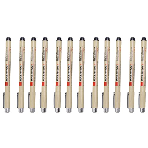 RIZGHWOY Wasserdichte Mikroleitungsstift Schnelle Trockene Architektonische Fineliner -Stifte für Designer, 12 Zähler Skizzierstifte von RIZGHWOY