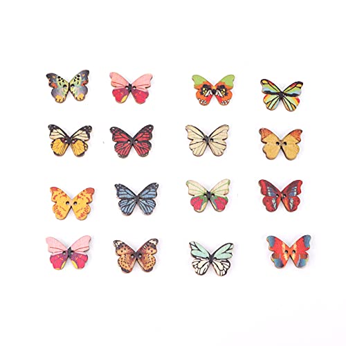 Schmetterling Holzknopf 200 Stcs Gemischte Farbdekoration für DIY -Nähwerkshandwerk, Hochwertiger Holzknopf für Sammelalben, Stricken, Nähen und Dekoration Schmetterling Holzknopf 200 Stcs Gemischte Farbdekoration für DIY -Nähwerkshandwerk, Hochwertiger Holzknopf für Sammelalben, Stricken, Nähen und Dekoration von RIZGHWOY